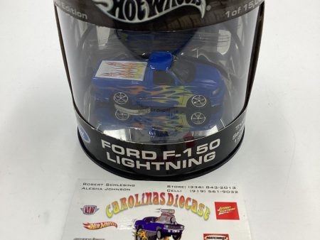 2003 Hot Wheels Oil Can Truck Series 1 15000 Ford F-150 Lightning Blue HTF Rubber Bands Not Stuck To Paint For Discount