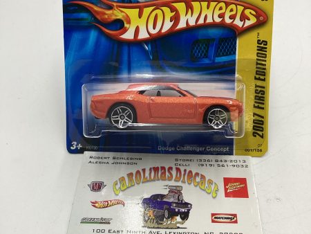 2007 Hot Wheels New Models #1 Dodge Challenger Concept Orange Short Card 46A Hot on Sale