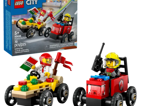 60458 LEGO CITY Pizza vs. Fire Truck Race Car Pack Online Hot Sale