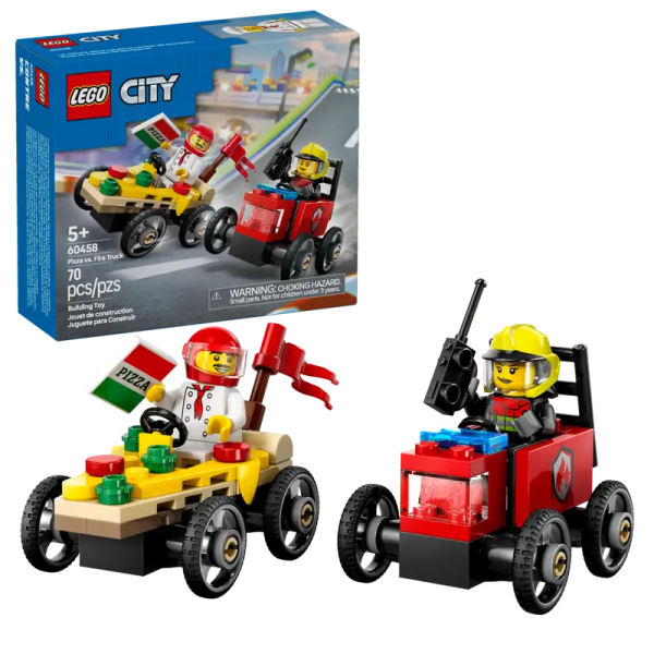 60458 LEGO CITY Pizza vs. Fire Truck Race Car Pack Online Hot Sale