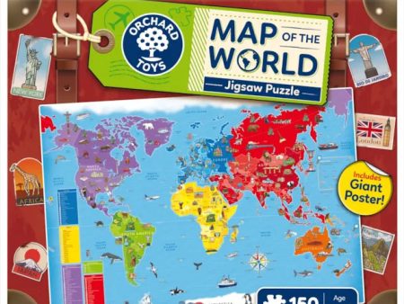 Orchard Toys Map of the World Jigsaw Puzzle 150pc For Sale