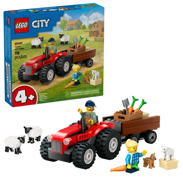 60461 LEGO CITY Red Farm Tractor with Trailer & Sheep Sale