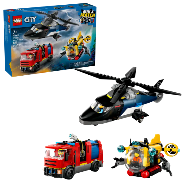 60462 LEGO CITY Helicopter, Fire Truck & Submarine Remix Online Sale